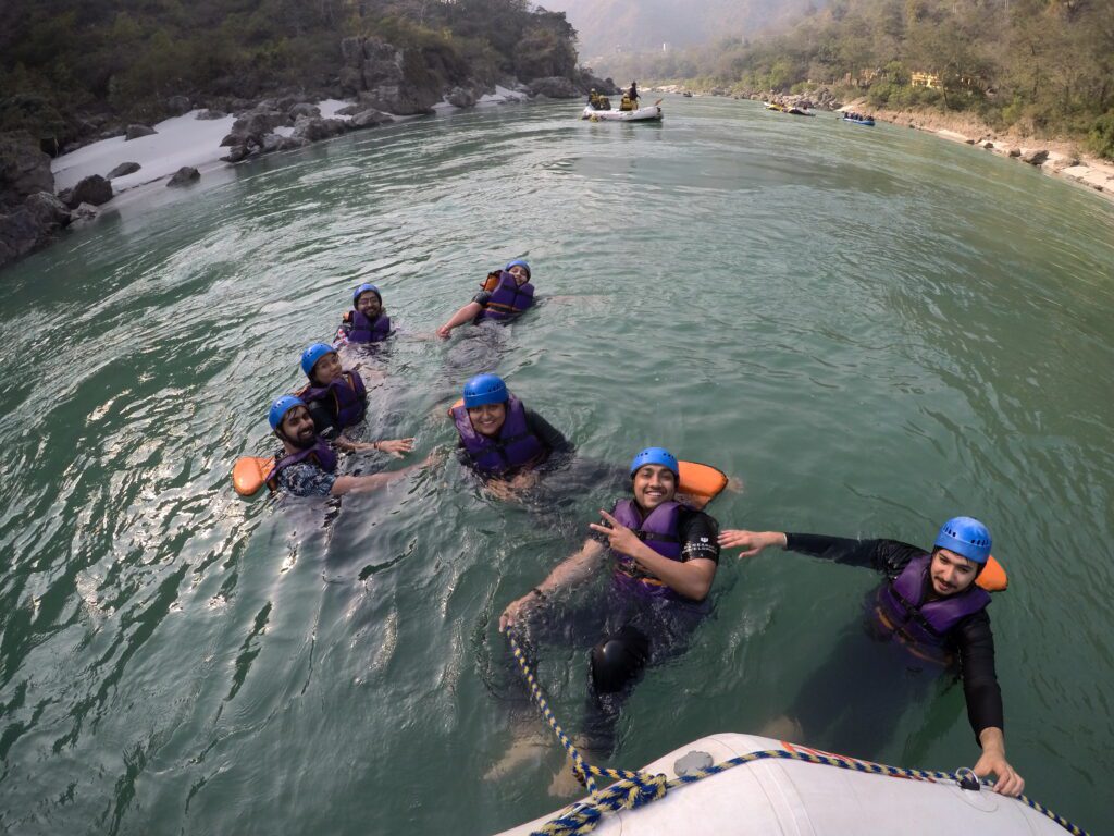 body surfing in rishikessh rafting