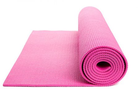 Pink Yoga Mat with White Background